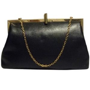 Etra Vintage Black Leather Satchel